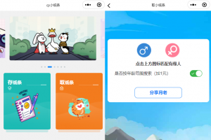 二开CP盲盒交友小纸条月老小程序源码