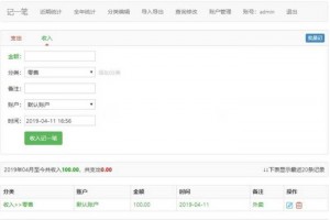 后台功能强大的家庭在线记帐理财系统源码 带安装教程