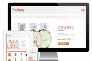 易优cms响应式香水外贸企业英文网站模板源码 自适应手机端