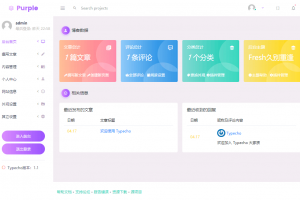 Fresh扁平化自适应typecho后台主题