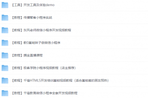 新手自学微信小程序开发视频教程合集+部分小程序源码