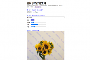 HTML图片在线加水印网站源码 自适应双端