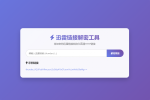 迅雷链接在线解密解析工具系统源码/本地化API/开源