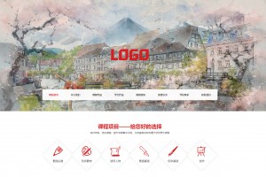 (自适应手机端)美术培训机构网站模板 画室画廊网站源码下载